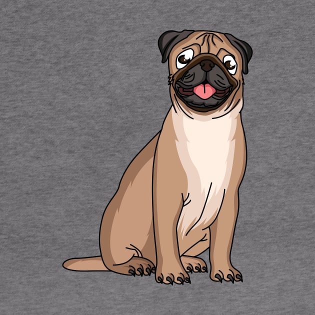 Funny happy pug dog cartoon illustration by Cartoons of fun